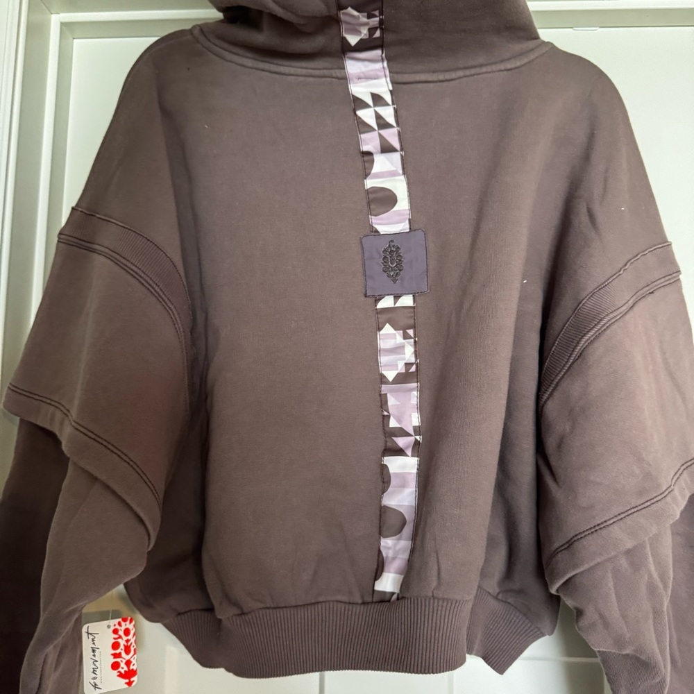 Free People SNOW FLOW HOODIE NWT size Large color driftwood - Picture 11 of 12